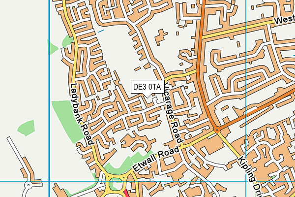 DE3 0TA map - OS VectorMap District (Ordnance Survey)