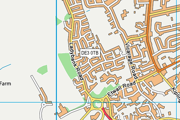 DE3 0TB map - OS VectorMap District (Ordnance Survey)