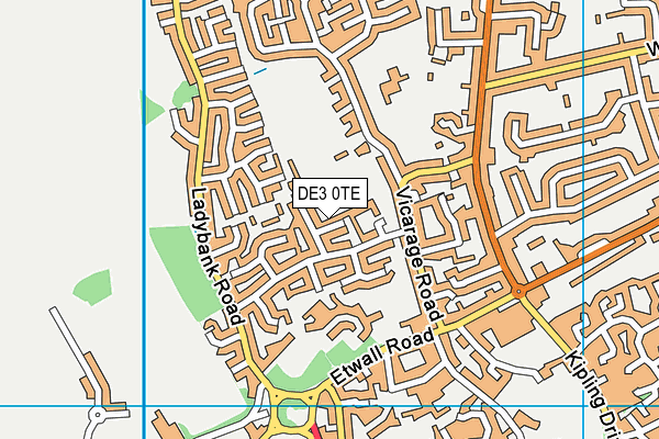 DE3 0TE map - OS VectorMap District (Ordnance Survey)