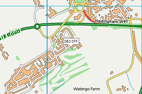 DE3 0TF map - OS VectorMap District (Ordnance Survey)