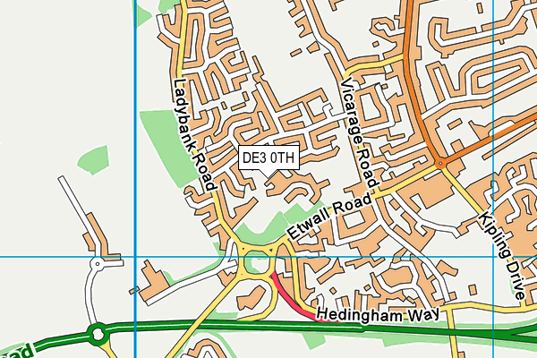 DE3 0TH map - OS VectorMap District (Ordnance Survey)