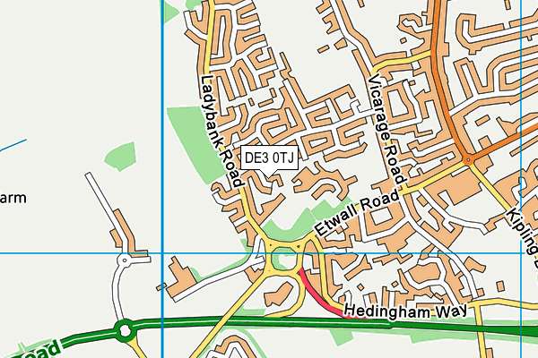DE3 0TJ map - OS VectorMap District (Ordnance Survey)