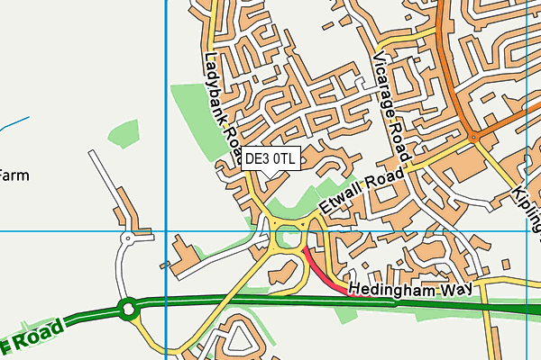 DE3 0TL map - OS VectorMap District (Ordnance Survey)