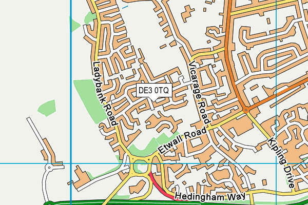 DE3 0TQ map - OS VectorMap District (Ordnance Survey)