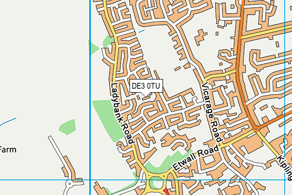 DE3 0TU map - OS VectorMap District (Ordnance Survey)