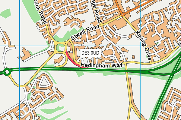 DE3 0UD map - OS VectorMap District (Ordnance Survey)
