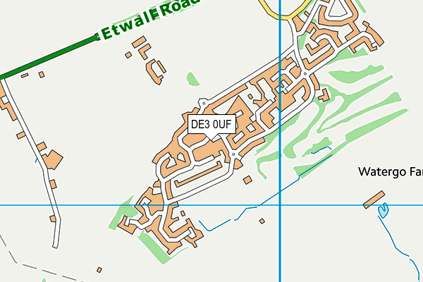 DE3 0UF map - OS VectorMap District (Ordnance Survey)