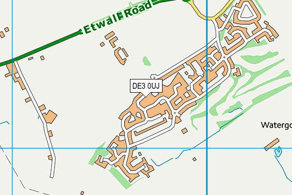DE3 0UJ map - OS VectorMap District (Ordnance Survey)