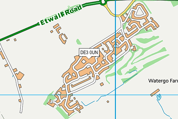 DE3 0UN map - OS VectorMap District (Ordnance Survey)