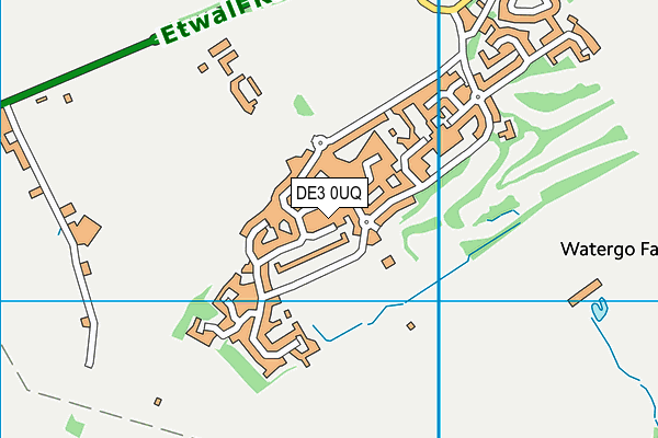 DE3 0UQ map - OS VectorMap District (Ordnance Survey)