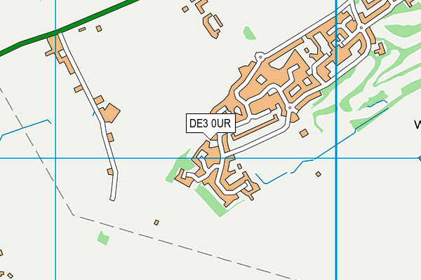 DE3 0UR map - OS VectorMap District (Ordnance Survey)