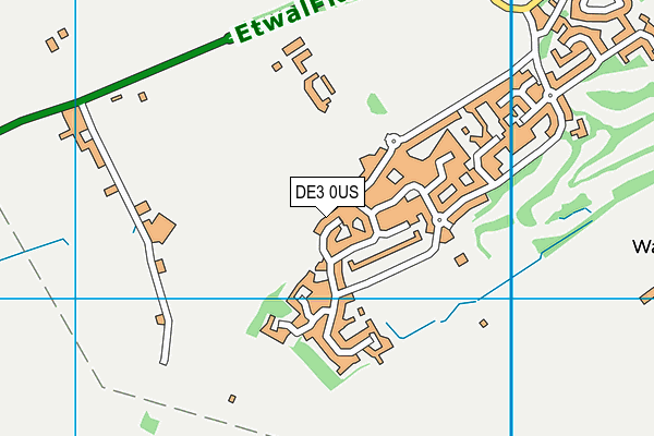 DE3 0US map - OS VectorMap District (Ordnance Survey)