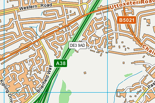 Mickleover Golf Club Ltd map (DE3 9AD) - OS VectorMap District (Ordnance Survey)
