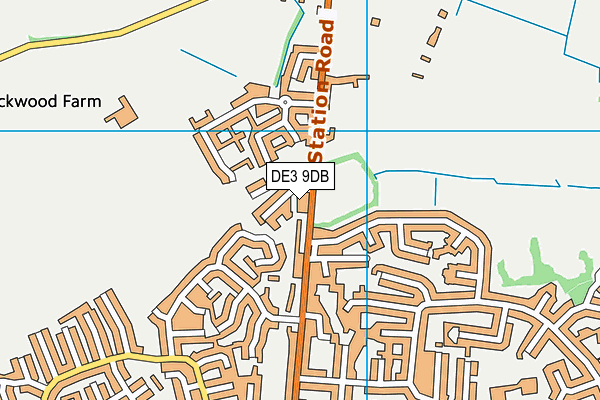 DE3 9DB map - OS VectorMap District (Ordnance Survey)