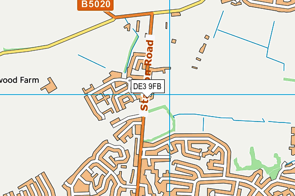 Mickleover Sports Club map (DE3 9FB) - OS VectorMap District (Ordnance Survey)