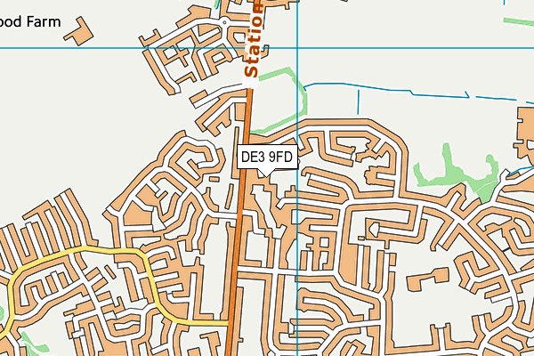 DE3 9FD map - OS VectorMap District (Ordnance Survey)