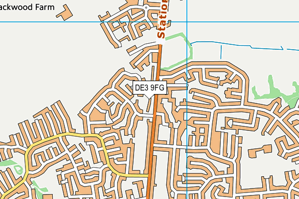 DE3 9FG map - OS VectorMap District (Ordnance Survey)