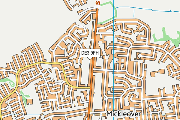 DE3 9FH map - OS VectorMap District (Ordnance Survey)