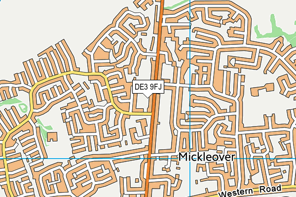 DE3 9FJ map - OS VectorMap District (Ordnance Survey)