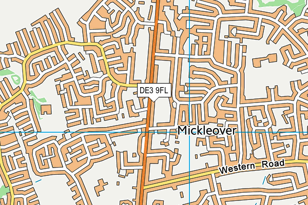 DE3 9FL map - OS VectorMap District (Ordnance Survey)