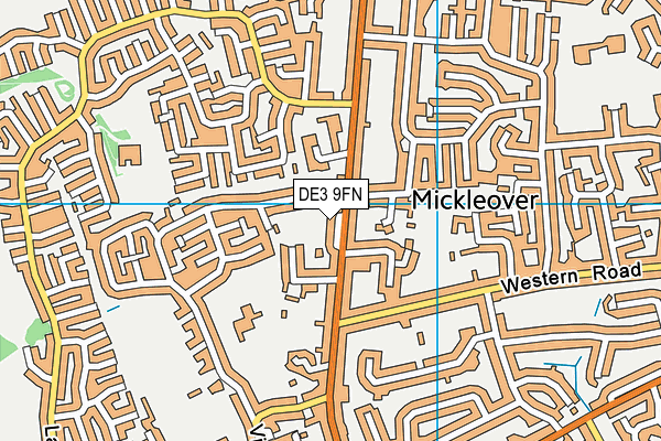 DE3 9FN map - OS VectorMap District (Ordnance Survey)