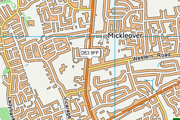 DE3 9FP map - OS VectorMap District (Ordnance Survey)