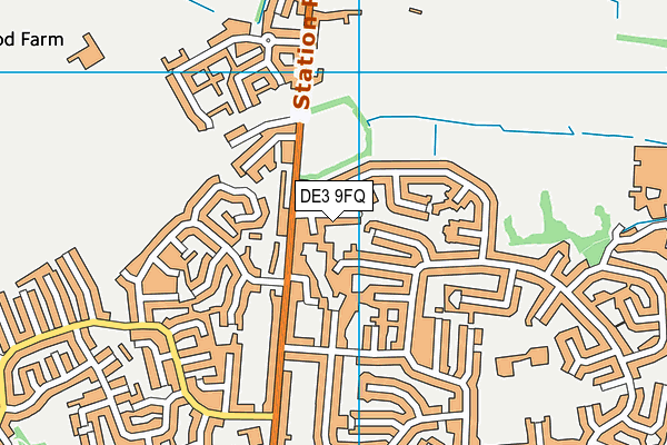 DE3 9FQ map - OS VectorMap District (Ordnance Survey)