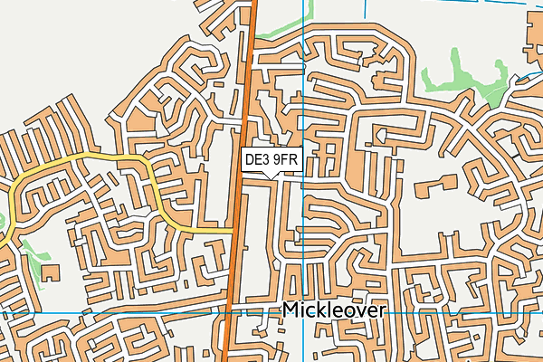 DE3 9FR map - OS VectorMap District (Ordnance Survey)
