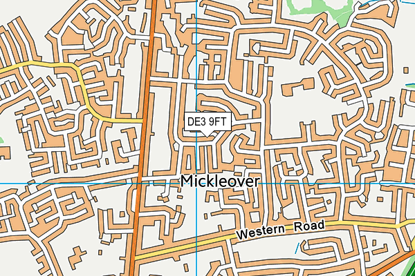 DE3 9FT map - OS VectorMap District (Ordnance Survey)