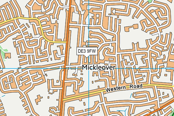 DE3 9FW map - OS VectorMap District (Ordnance Survey)