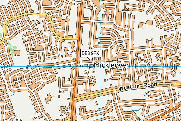 DE3 9FX map - OS VectorMap District (Ordnance Survey)