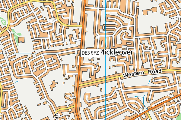 DE3 9FZ map - OS VectorMap District (Ordnance Survey)