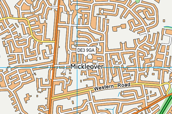 DE3 9GA map - OS VectorMap District (Ordnance Survey)
