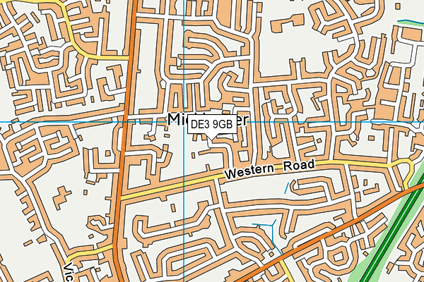 Mickleover Royal British Legion map (DE3 9GB) - OS VectorMap District (Ordnance Survey)