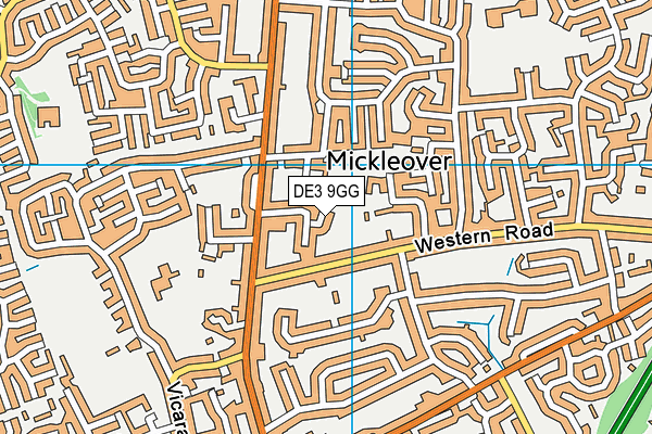 DE3 9GG map - OS VectorMap District (Ordnance Survey)