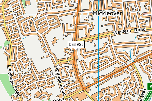DE3 9GJ map - OS VectorMap District (Ordnance Survey)