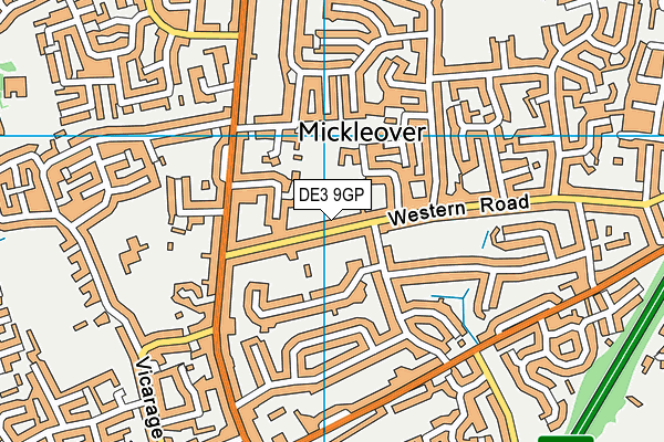 DE3 9GP map - OS VectorMap District (Ordnance Survey)