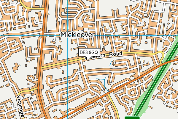DE3 9GQ map - OS VectorMap District (Ordnance Survey)