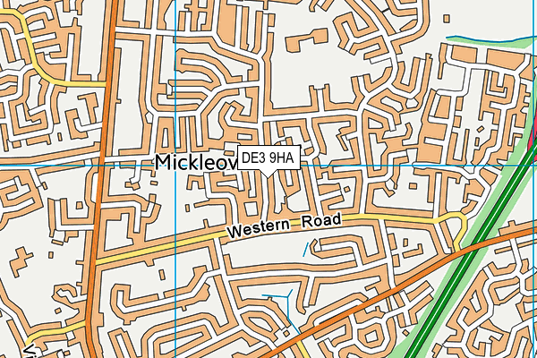 DE3 9HA map - OS VectorMap District (Ordnance Survey)