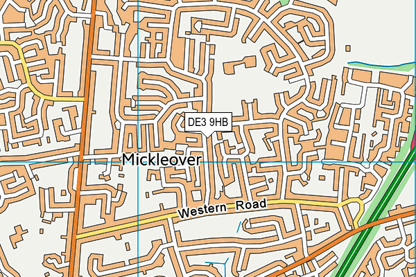 DE3 9HB map - OS VectorMap District (Ordnance Survey)