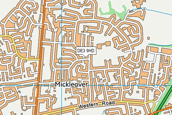 DE3 9HD map - OS VectorMap District (Ordnance Survey)