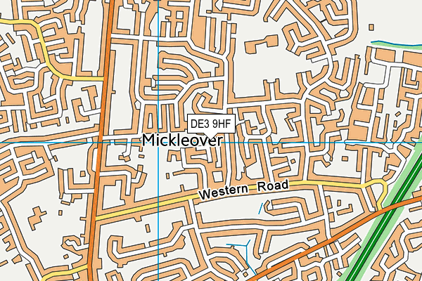 DE3 9HF map - OS VectorMap District (Ordnance Survey)