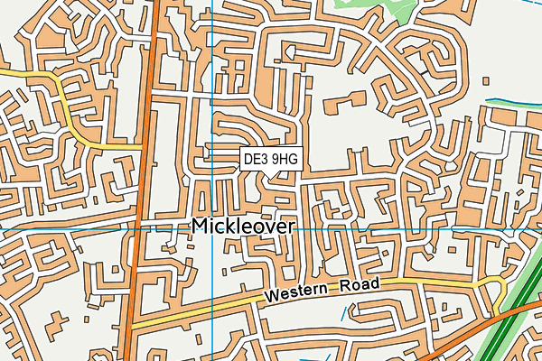 DE3 9HG map - OS VectorMap District (Ordnance Survey)