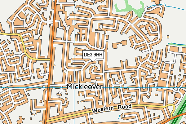 DE3 9HH map - OS VectorMap District (Ordnance Survey)