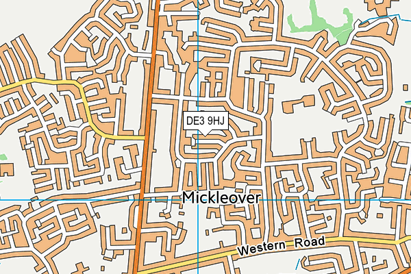 DE3 9HJ map - OS VectorMap District (Ordnance Survey)