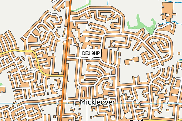 DE3 9HP map - OS VectorMap District (Ordnance Survey)