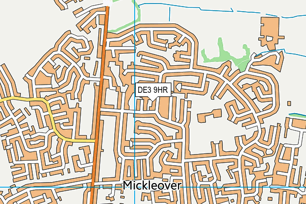 DE3 9HR map - OS VectorMap District (Ordnance Survey)
