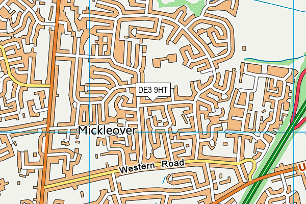 DE3 9HT map - OS VectorMap District (Ordnance Survey)