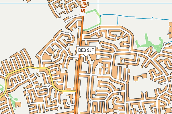 DE3 9JF map - OS VectorMap District (Ordnance Survey)