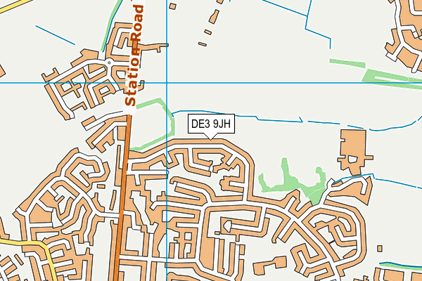 DE3 9JH map - OS VectorMap District (Ordnance Survey)
